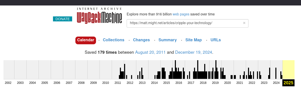 Wayback machine for Matt Might article